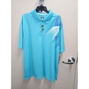 Pro Tour Cool Play Golf Polo Shirt Men’s Size XXL Scuba Blue Print Performance